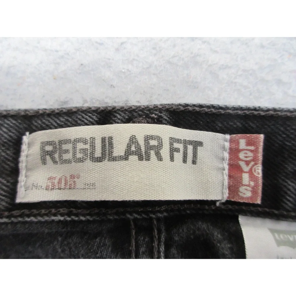 Levis 505 Jeans Mens 36x32 Faded Black Regular Fit Straight Leg 100% Cotton